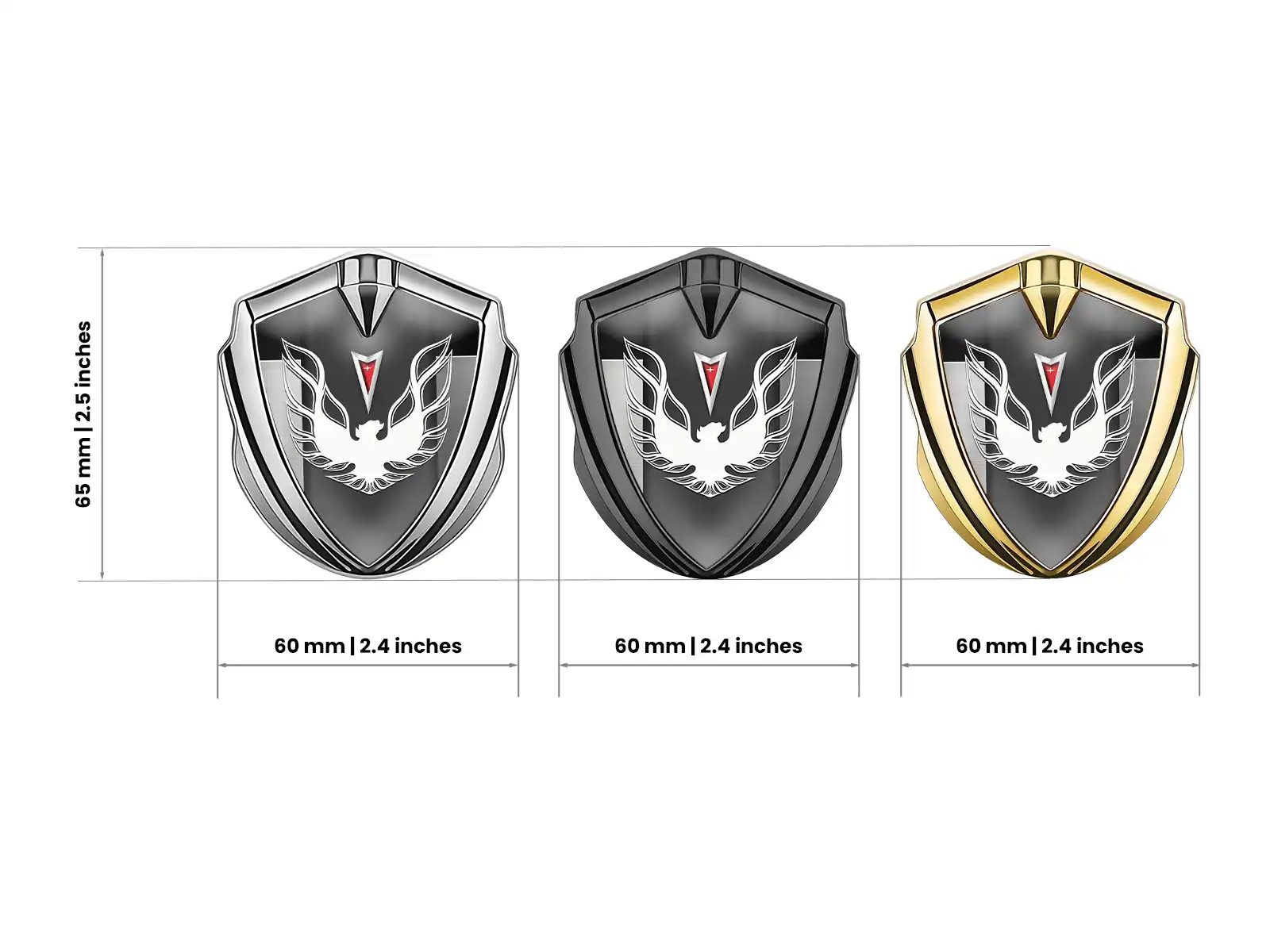 Pontiac Car Badges Tuning Inspired Shiny Metal Detail